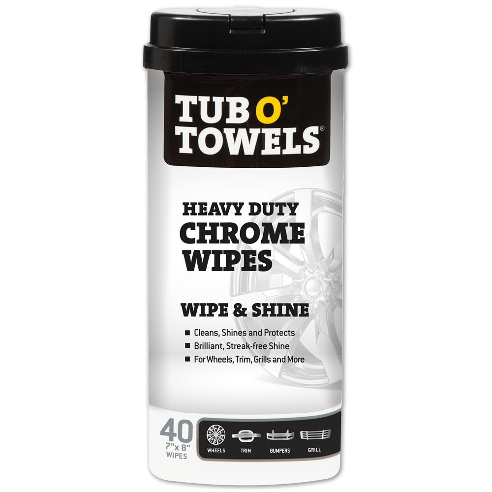Tub O' Towels Heavy Duty Chrome Wipes, 40-Count