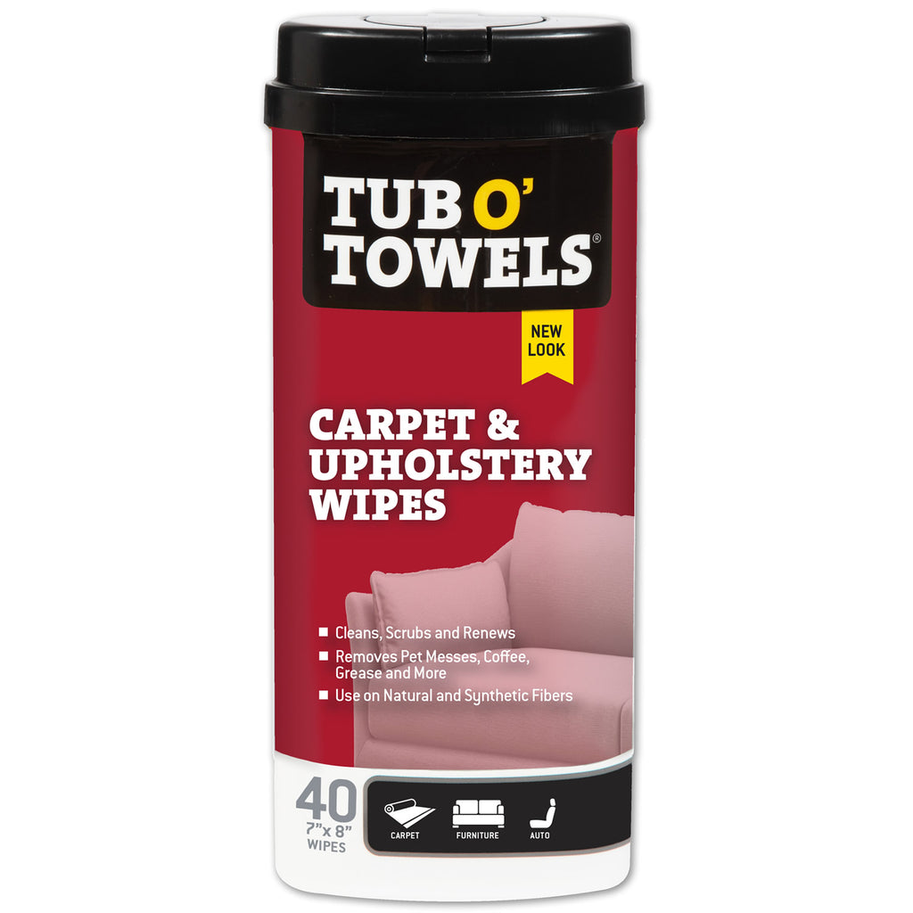 Tub O’ Towels Carpet and Upholstery Cleaning Wipes, 40-Count