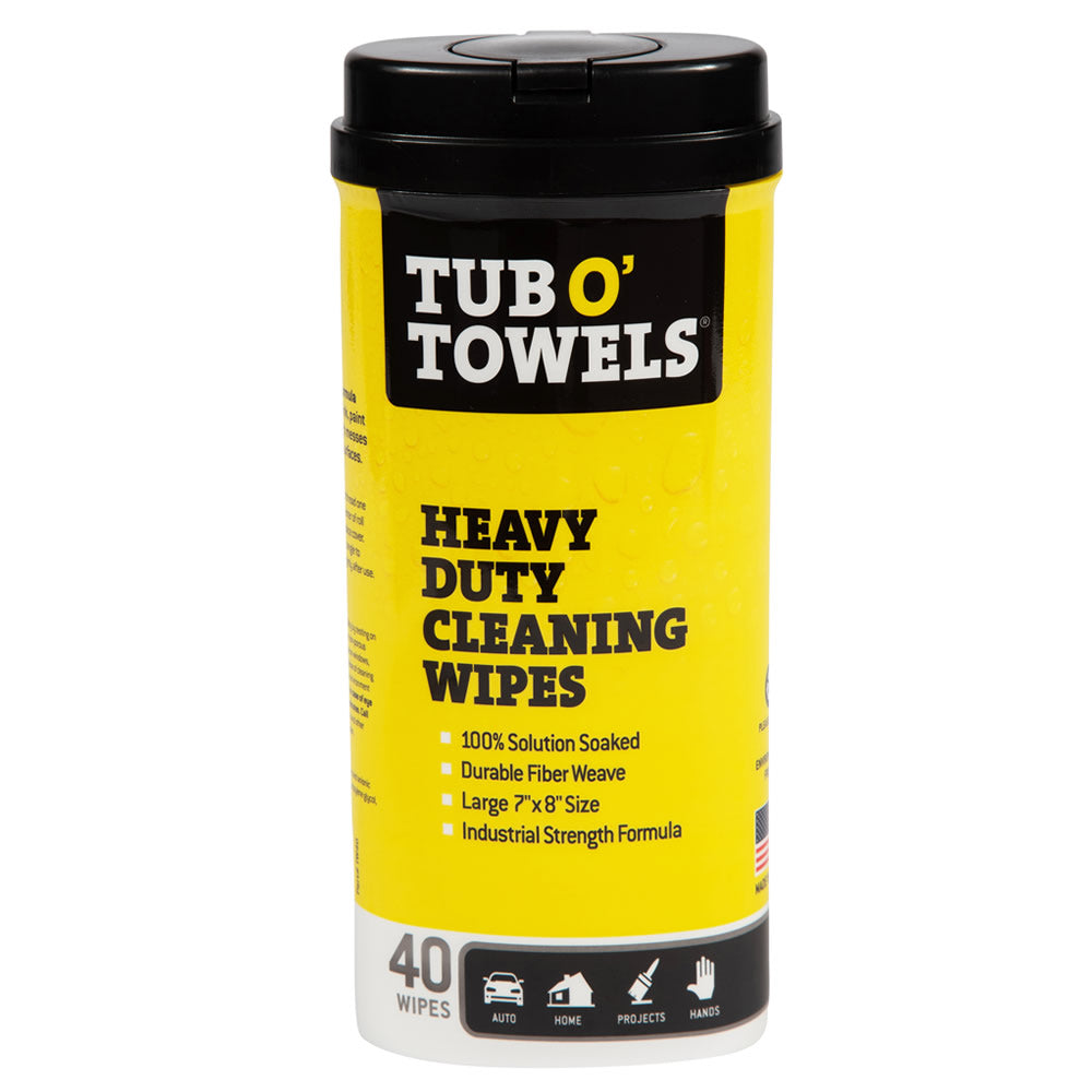 Tub O' Towels Heavy Duty Cleaning Wipes, 40-Count